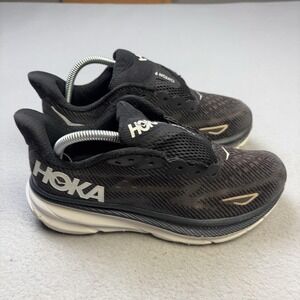 Hoka One One Clifton 9 Shoes Womens Size 8.5 Black Running Mesh Sneakers
